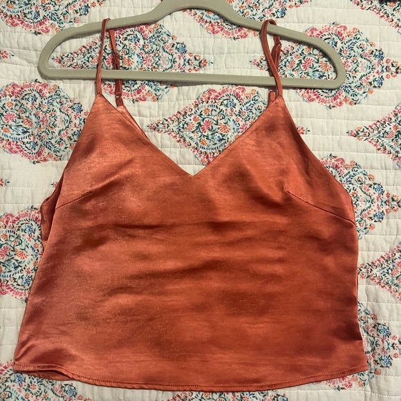 Orange / Copper Silk Tank Top Size Medium - Picture 1 of 4